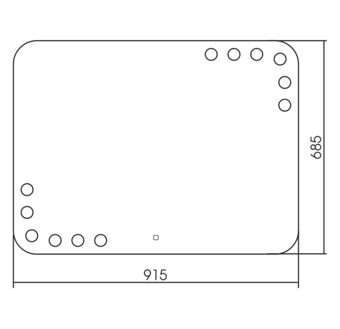 Зеркало Эмбер 915х685 c подсветкой и диммером, сенсорный выключатель, 12 ламп к вомплекте, Azario Люмьер - LED-00002506