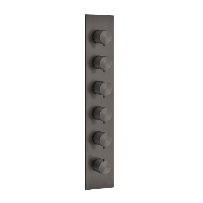 Встраиваемый термостатический смеситель на 5 источников, резьба 3/4", Gessi 316, brushed black metal pvd арт. 54520#707