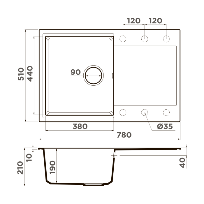 Кухонная мойка Omoikiri Daisen 78-BE Artgranit, цвет ваниль арт. 4993321