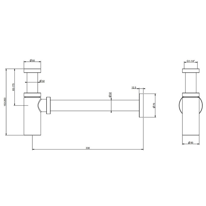 Сифон для раковины, круглый, цвет дрPVD, Gessi, 01377#030 цвет: золото