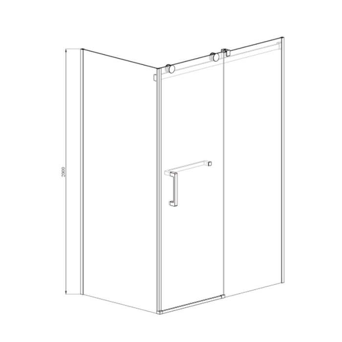Душевое ограждение 800х1200х2000 R, без поддона, прозрачное стекло 8 мм, цвет профиля серебро  Vancouver, Azario арт. AZ-NKF1131 R 800