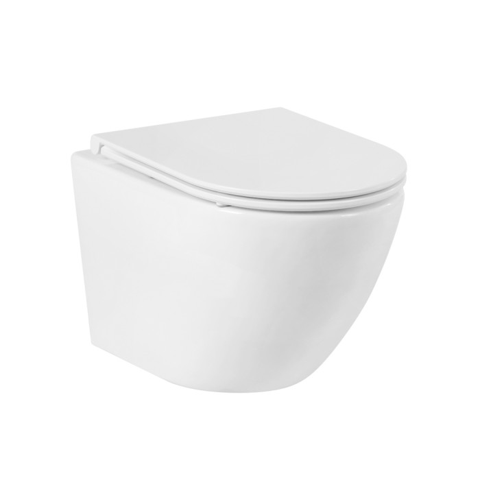 Чаша унитаза подвесного безободкового, P-trap BelBagno, глянцевый белый, Sfera-r арт. BB046CHR