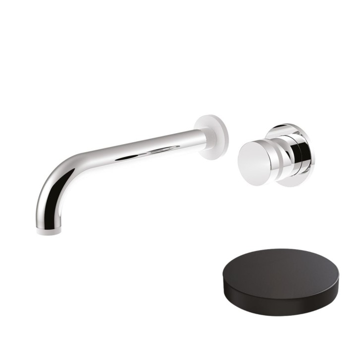 Внешняя часть для смесителя для раковины настенного монтажа, без донного клапана, Giulini My ring, черный матовый арт. MR0020-EPNO