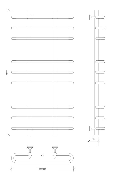 Полотенцесушитель водяной 100x20x60 Венеция 3 (хром) Secado арт. 4603777446451