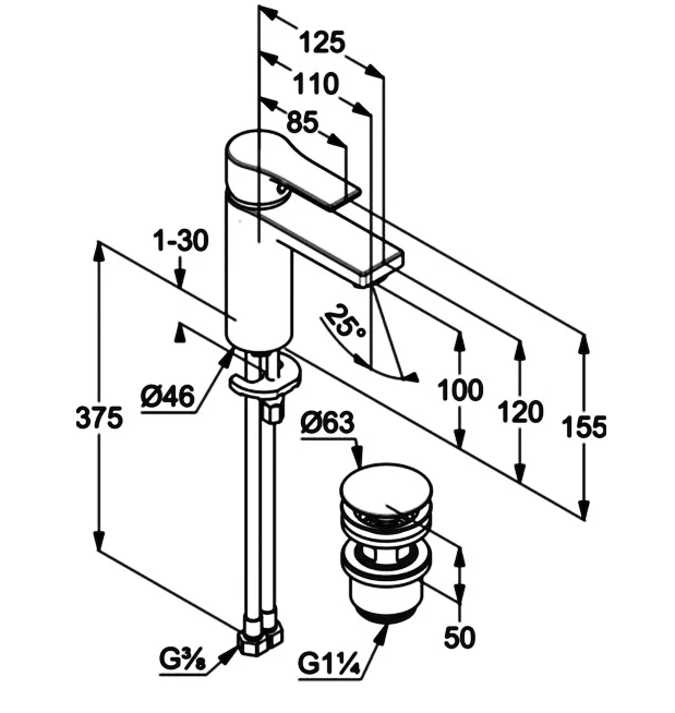 Смеситель для раковины Kludi Zenta хром арт. 482920565