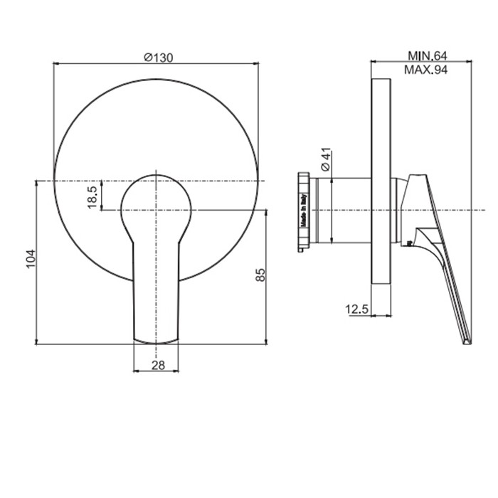 Fima Carlo Frattini Смеситель для душа, встраиваемый, Serie 4, F3769E1CR цвет: хром