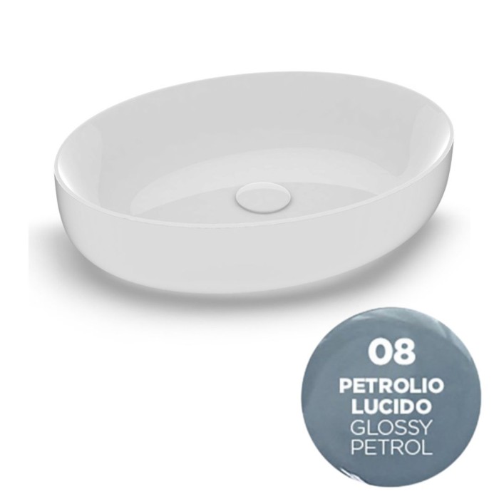 Накладная раковина, 55x42xh14 см, Olympia ceramica Metamorfosi, нефть глянцевый арт. MET42O6008