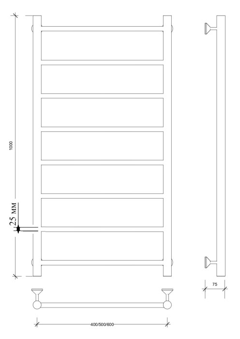 Полотенцесушитель водяной 100x60 Триада 1 плюс (хром) Secado арт. 4673739246436