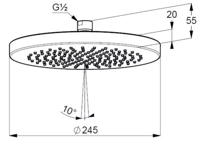 Верхний душ 250 мм, a-qa Kludi, черный матовый - 6651139-00