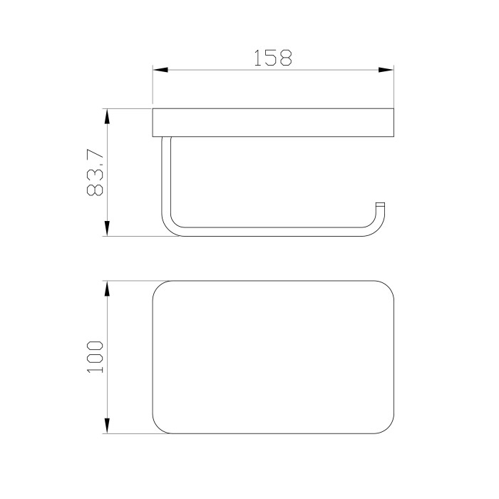 Держатель для туалетной бумаги с полкой, Wonzon & Woghand Flat, WW-9736 цвет: хром