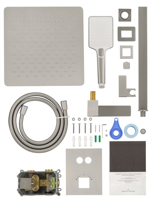 Душевая система с термостатом встраиваемая, Wonzon & Woghand, WW-88929003-BN цвет: никель