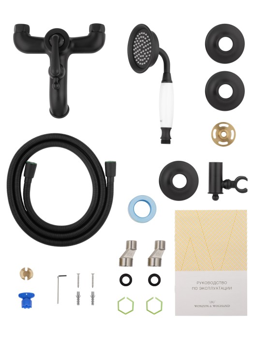 Смеситель для ванны с душем, Wonzon & Woghand Steam, WW-88639008-MB цвет: черный