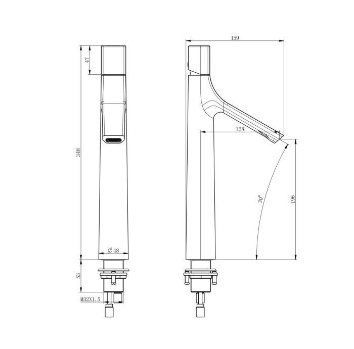 Смеситель для раковины высокий, Wonzon & Woghand The one, WW-H1011-BGG цвет: графит