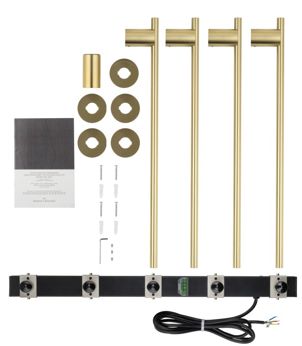 Полотенцесушитель электрический встраиваемый, Wonzon & Woghand Dortmund, WW-A364-BG цвет: золото