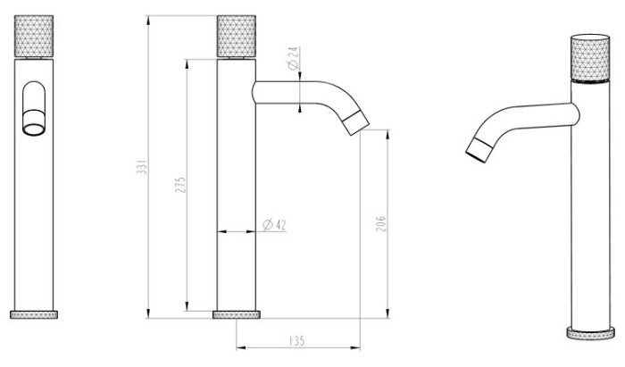 Смеситель для раковины, белый, Stick Boheme 122-WG