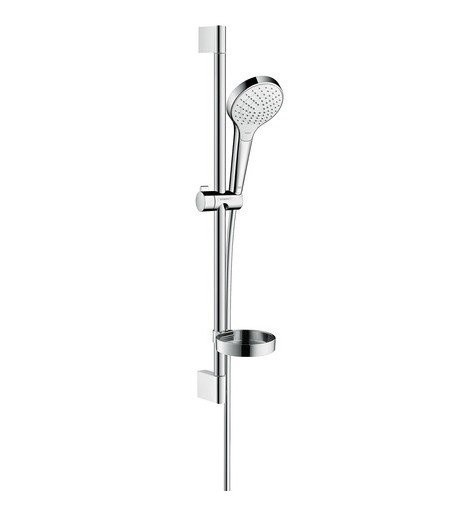 Душевой гарнитур Vario со штангой 65см и мыльницей Croma Select S Hansgrohe, белый, хром арт. 26566400