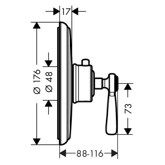 Термостат для душа HighFlow Montreux Axor, шлифованная медь арт. 16824950