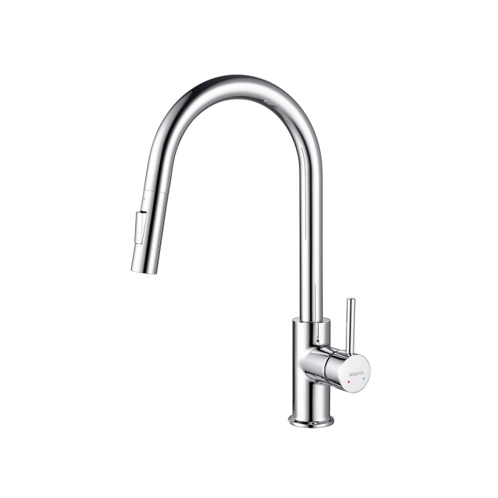 Смеситель для кухни с вытяжным изливом 2 jet, Aquatek Европа, хром арт. AQ1384CR