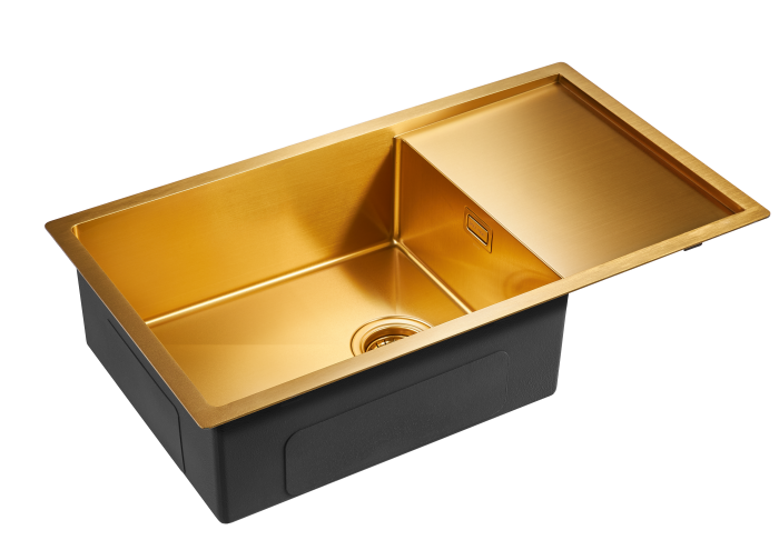 Мойка для кухни нержавеющая 780х440мм Paulmark PLATTE, брашированное золото - PM807844-BG