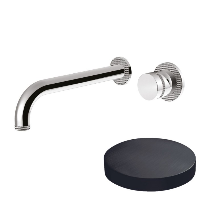 Смеситель встраиваемый для раковины, однорычажный, без донного клапана, Giulini My ring deluxe, ганметал арт. MR0026DLCRNS