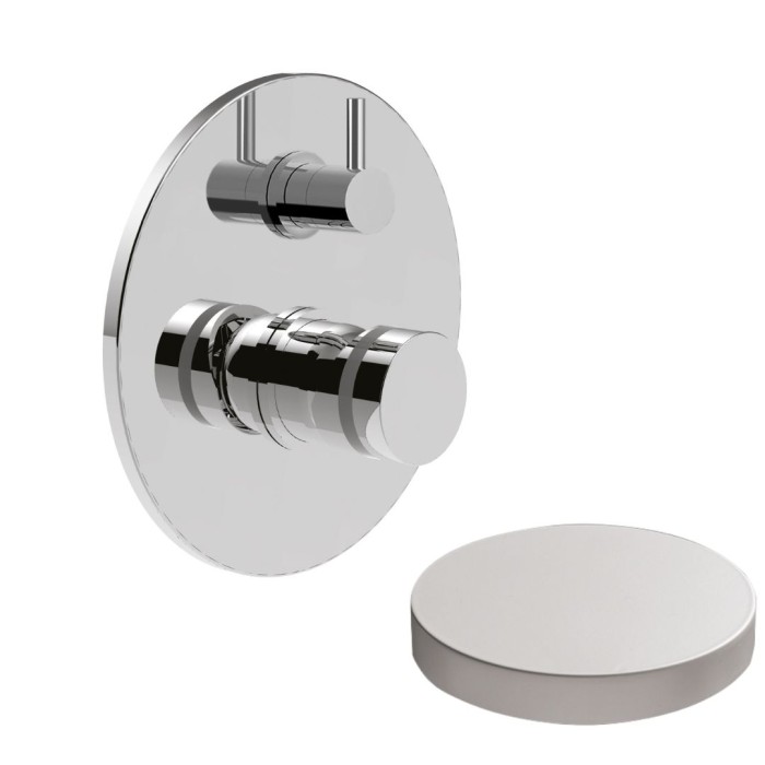 Встраиваемый смеситель для душа на 3 режима, поворотный переключатель, Giulini My ring, белый матовый арт. MR0064-3BO