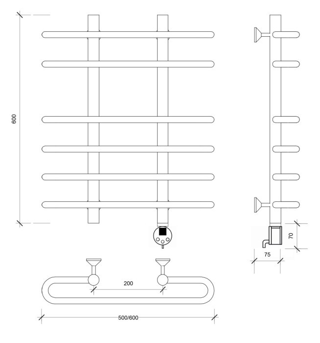 Полотенцесушитель электрический 60x20x50 Венеция 5 Secado арт. 4673739234235