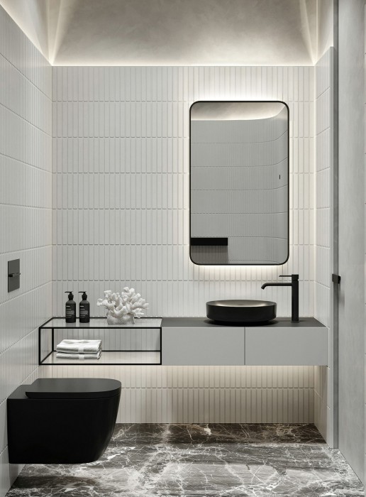 Зеркало 600х1000 сенсорный выключатель, подсветка с диммером, цвет черный, Azario Incanto - LED-00002538