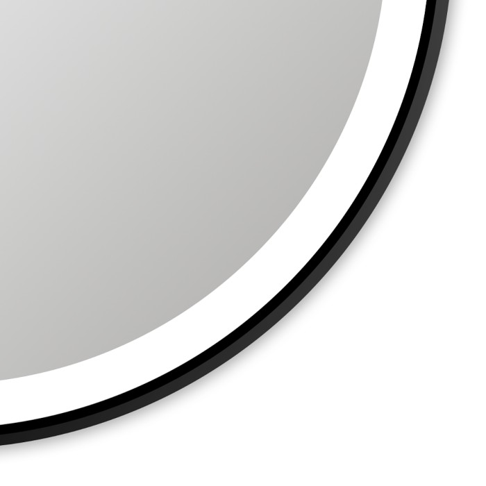 Зеркало D600 сенсорный выключатель с функцией диммера, алюминиевая черная рама, Azario Lotos - AZ-Z-011CS