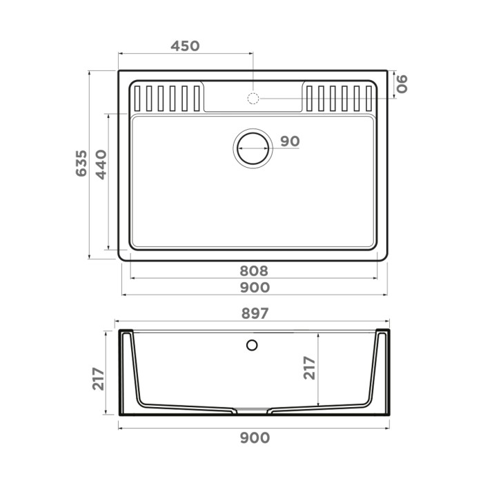 Кухонная мойка Omoikiri Kinokawa 90-WH Artceramic, цвет белый арт. 4993853
