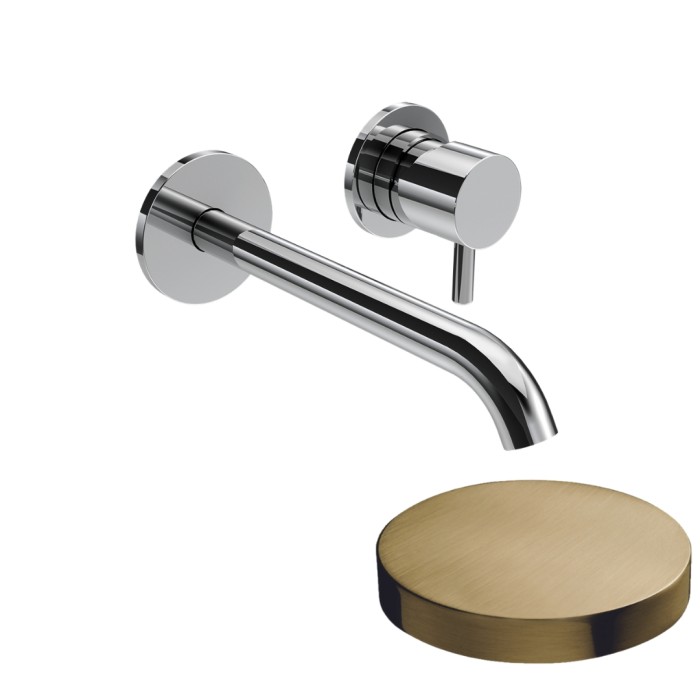 Смеситель встраиваемый для раковины XL, излив 18 см, без донного клапана, Giulini My future, золото брашированное арт. 5925-18OSP