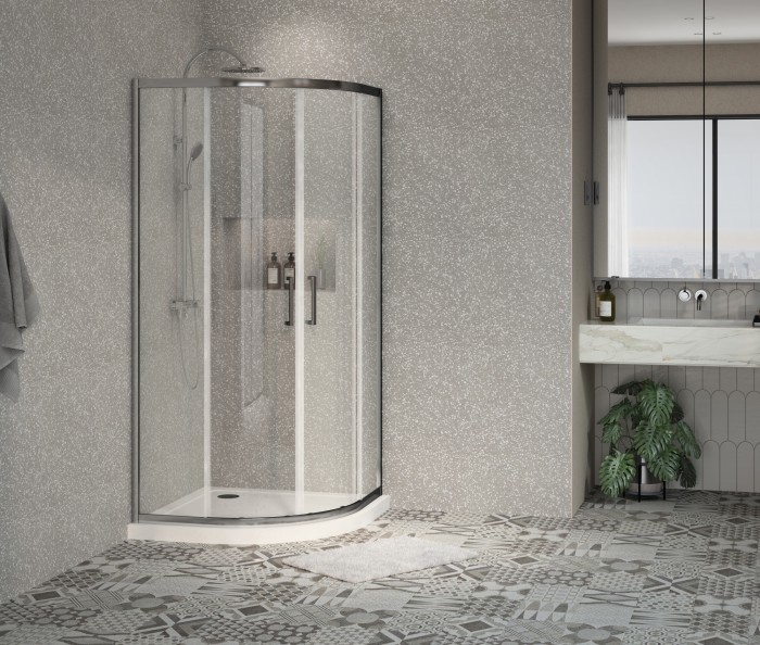 Душевое ограждение 100х100х195 хром, 6мм прозрачное стекло Ostin, Azario арт. AZ-121 S А 100*100*195