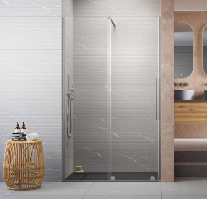 Душевая дверь Radaway Furo DWJ 130х200см раздвижная, левая, цвет Brushed Nickel арт. 10107672-91-01L, 10110630-01-01