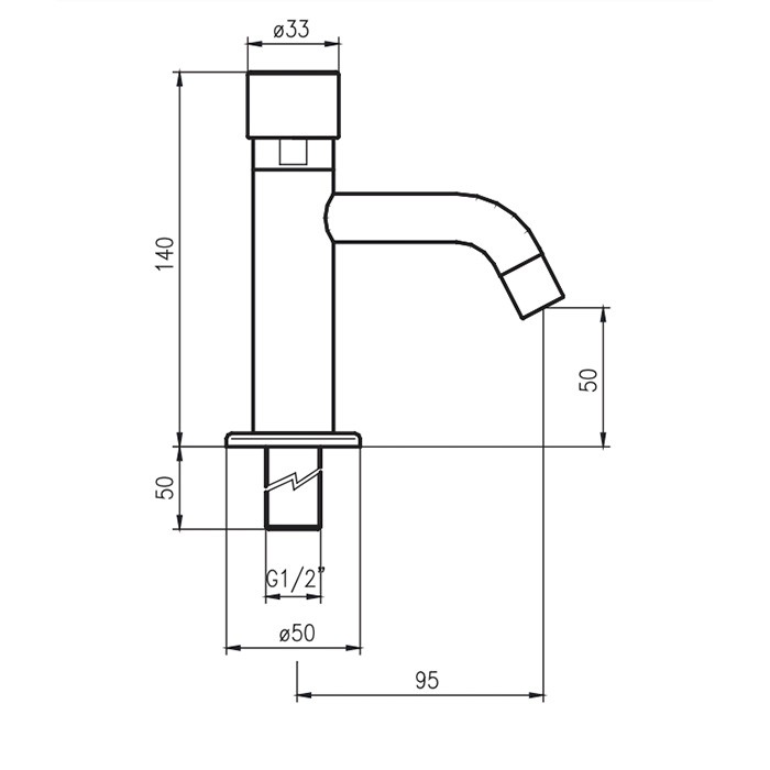 Fima Carlo Frattini Кран для раковины, на 1 отв., автоматическое выключение, для холодной воды, Collettivita, F5181XSCR цвет: хром