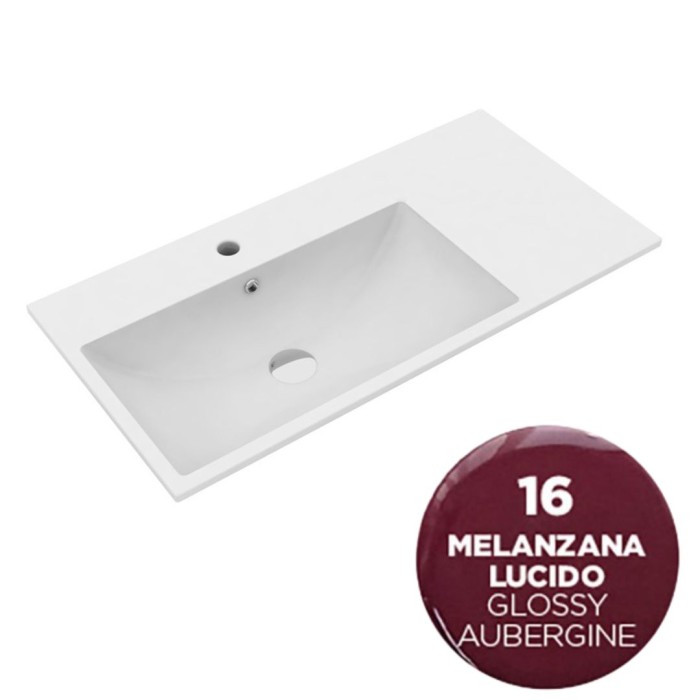 Раковина 75x45 см, с 1 отв. подвесная, встраиваемая, Olympia ceramica Tutto evo, баклажан глянцевый арт. TUE4875116