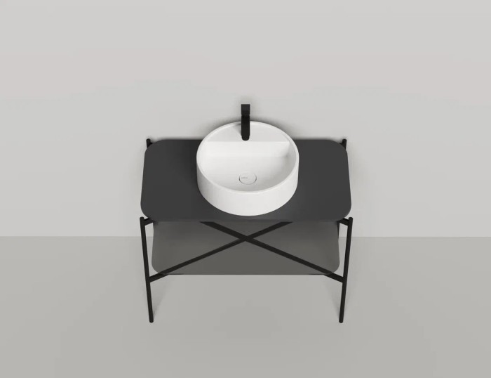 Консоль со столешницей grazia 1000, металл, черная, без, Salini арт. 27G110K