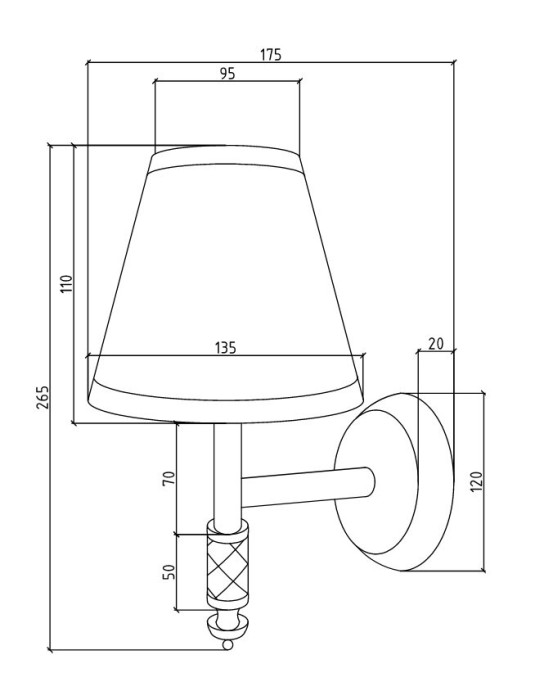 Бра gold, рубиновое, Boheme Murano - 765