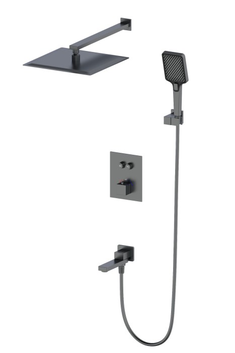 Душевая система с термостатом встраиваемая, Wonzon &amp; Woghand, WW-88929003-BGM цвет: графит