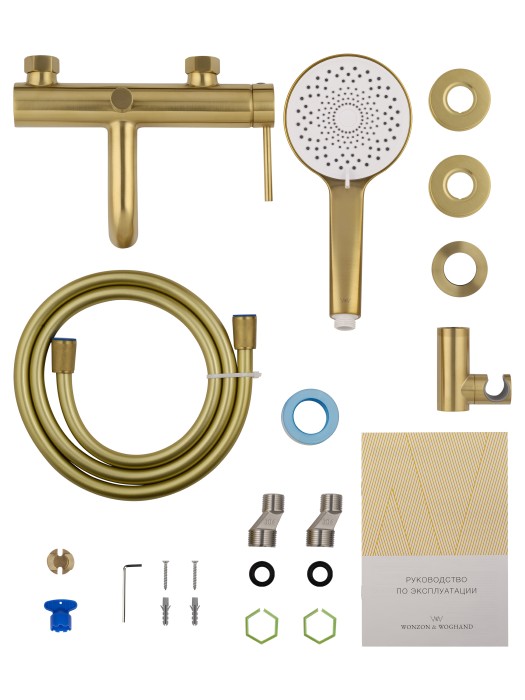 Смеситель для ванны с душем, Wonzon & Woghand Stick, WW-88639017-BG цвет: золото