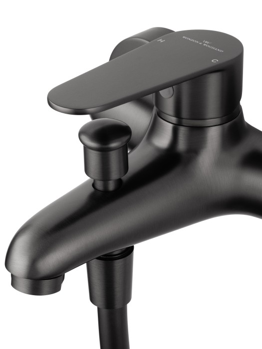 Смеситель для ванны с душевым гарнитуром, Wonzon & Woghand Alfa, WW-AE3205-BGG цвет: графит