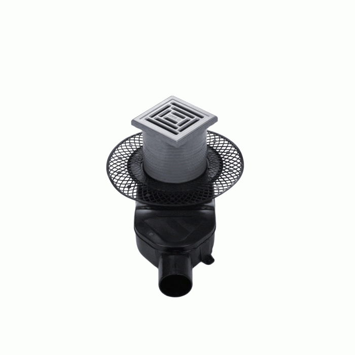 Душевой трап BERGES PLATZ Uno 100х100, матовый хром, S-сифон D50 H60, арт.090169