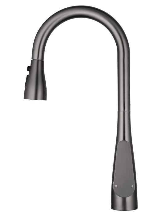 Смеситель для кухни с выдвижным изливом, Wonzon & Woghand, WW-121E201B-BGG цвет: графит