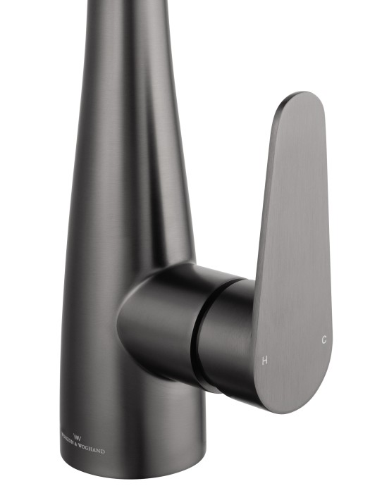 Смеситель для кухни с выдвижным изливом, Wonzon & Woghand, WW-121E201B-BGG цвет: графит