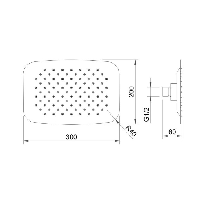 Верхний душ BERGES Ventas, хром арт. 074005