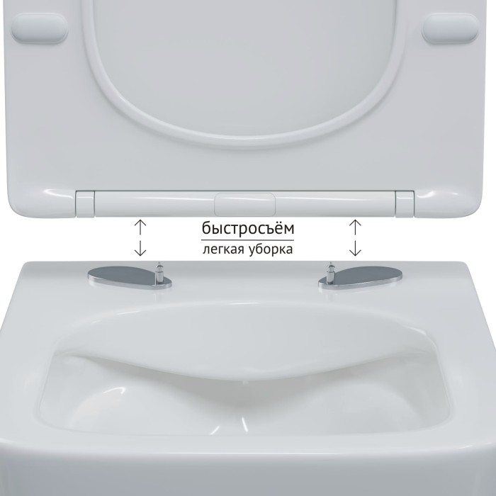 Комплект унитаза FLOE S Rimless с инсталляцией NOVUM525, кнопка L3 хром, сиденье дюропласт Floe S Slim SO, Berges арт. 043242