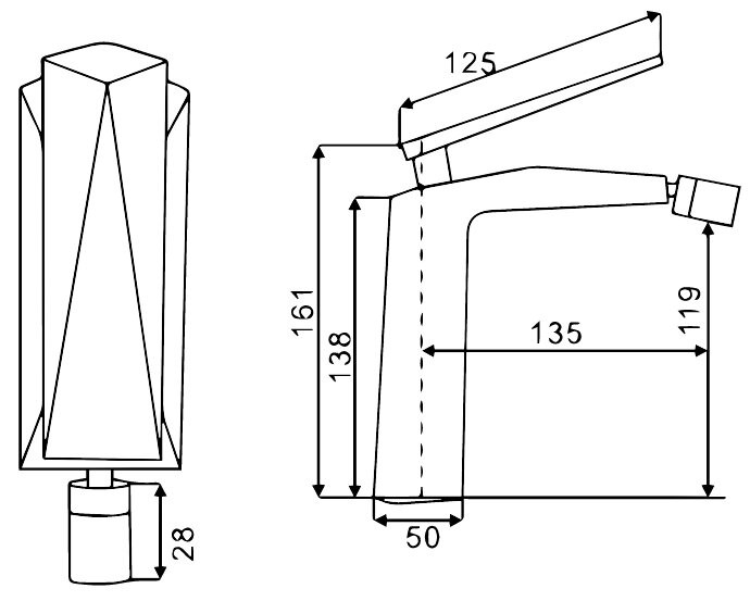 Смеситель для биде, черный, Venturo Boheme 376-B