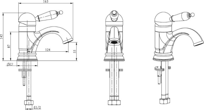 Смеситель для раковины, бронза, Medici Boheme 301