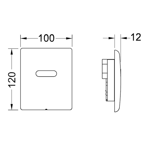 Панель смыва с инфракрасным датчиком для писсуара, 230/12 v, цвет: хром глянцевый, planus TECE арт. 9242353