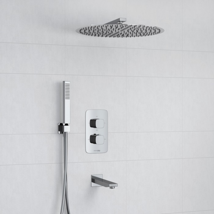 Встраиваемый комплект для ванны с верхней насадкой, лейкой и изливом Naab 8600 WasserKRAFT арт. A178644 Thermo