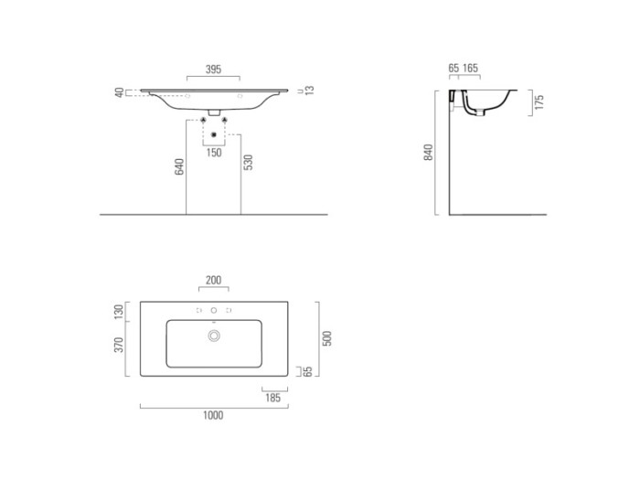 Подвесная раковина 100х50х17,5 см, санфарфор, Pura GSI арт. 8844111