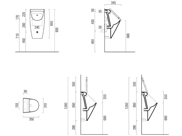 Писсуар настенный глянцевый, GSI Sand арт. 909811